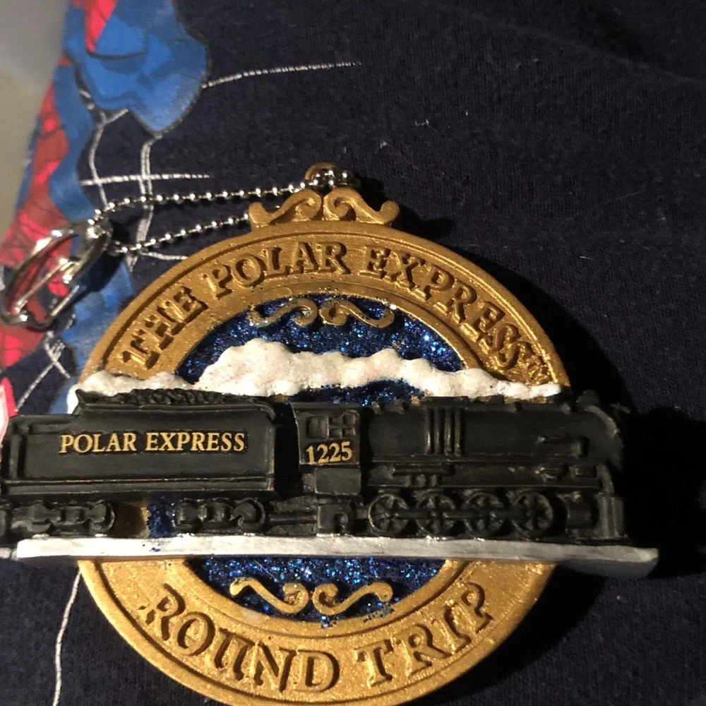 Polar Express Round Trip Train Ornament - Black & Gold
